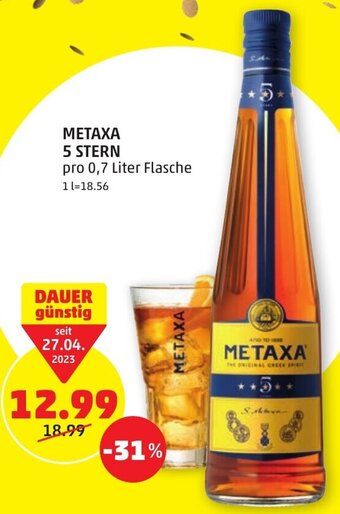PENNY METAXA 5 STERN pro 0,7 Liter Flasche Angebot