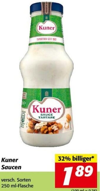 Nah&Frisch Kuner Saucen versch. Sorten 250 ml-Flasche Angebot