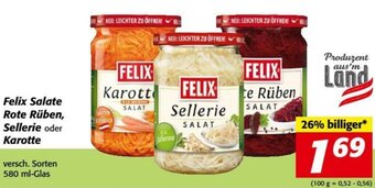 Nah&Frisch Felix Salate Rote Rüben, Sellerie oder Karotte versch. Sorten 580 ml-Glas Angebot