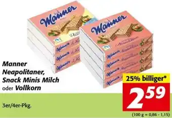Nah&Frisch Manner Neapolitaner, Snack Minis Milch oder Vollkorn 3er/4er-Pkg. Angebot