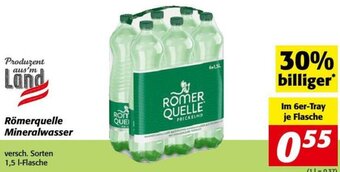 Nah&Frisch Römerquelle Mineralwasser versch. Sorten 1,5 l-Flasche Angebot