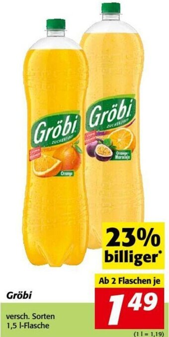Nah&Frisch Gröbi versch. Sorten 1,5 l-Flasche Angebot