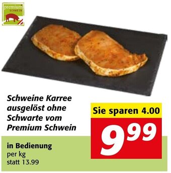 Strasser Markt Schweine Karree ausgelöst ohne Schwarte vom Premium Schwein in Bedienung per kg Angebot