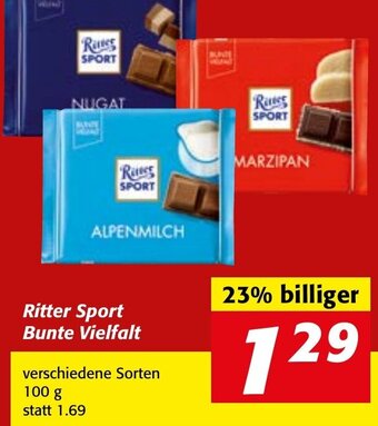 Ritter Sport Bunte Vielfalt verschiedene Sorten 100 g