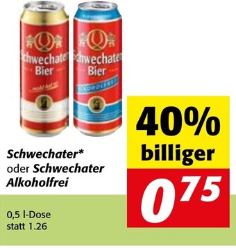 Strasser Markt Schwechater* oder Schwechater Alkoholfrei 0,5 I-Dose Angebot