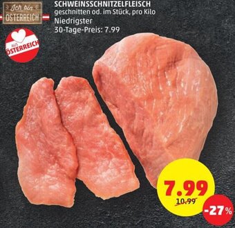 PENNY SCHWEINSSCHNITZELFLEISCH geschnitten od. im Stück, pro Kilo Angebot