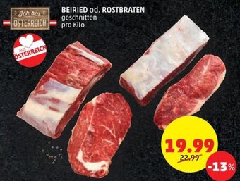 PENNY BEIRIED od. ROSTBRATEN geschnitten pro Kilo Angebot