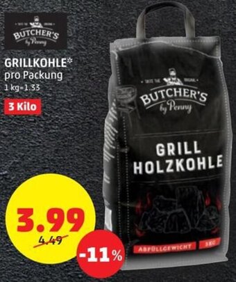 PENNY GRILLKOHLE* pro Packung Angebot