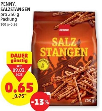 PENNY PENNY. SALZSTANGEN pro 250 g Packung Angebot