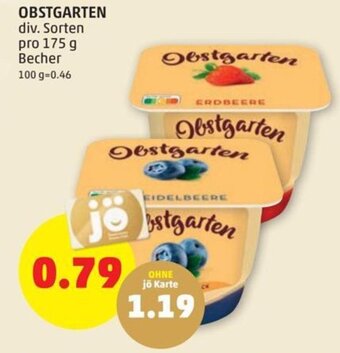 PENNY OBSTGARTEN div. Sorten pro 175 g Becher Angebot