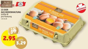 PENNY 15 EIER AUS BODENHALTUNG Größe M pro Packung Angebot