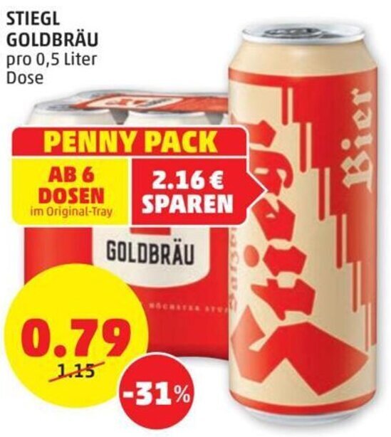 PENNY STIEGL GOLDBRÄU pro 0,5 Liter Angebot
