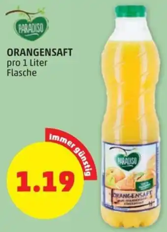 PENNY ORANGENSAFT pro 1 Liter Flasche Angebot