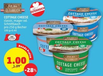 PENNY COTTAGE CHEESE classic, mager od. Schnittlauch pro 250 g Becher Angebot