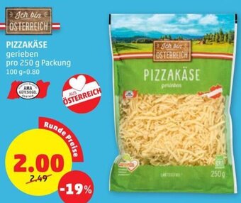 PENNY Ich bin ÖSTERREICH PIZZAKÄSE gerieben pro 250 g Packung Angebot