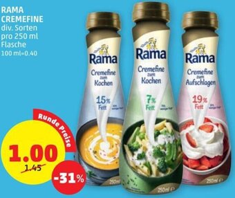 PENNY RAMA CREMEFINE div. Sorten pro 250 ml Flasche Angebot