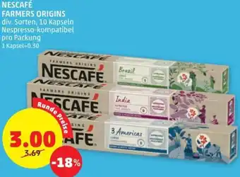 PENNY NESCAFÉ FARMERS ORIGINS div. Sorten, 10 Kapseln Nespresso-kompatibel pro Packung Angebot