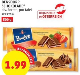 PENNY BENSDORP SCHOKOLADE* div. Sorten, pro Tafel Angebot