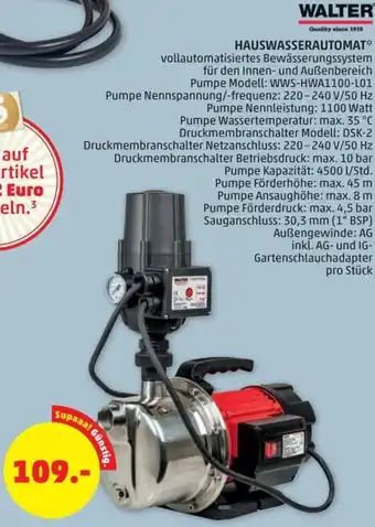 PENNY WALTER HAUSWASSERAUTOMAT* Angebot