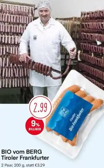 MPreis BIO vom BERG Tiroler Frankfurter 2 Paar, 200 g Angebot