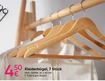 Kleiderbügel, 7 Stück Holz, Größe: 24 x 45 cm