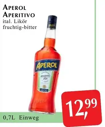 APEROL APERITIVO ital. Likör fruchtig-bitter 0,7L Einweg