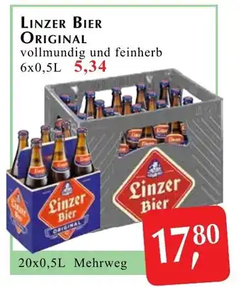LINZER BIER ORIGINAL vollmundig und feinherb 6x0,5L