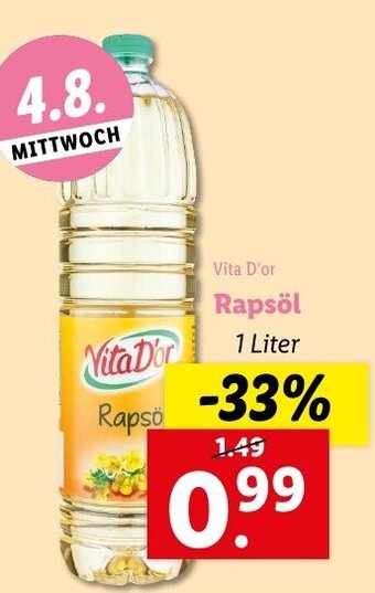 Lidl Rapsöl 1 Liter Angebot