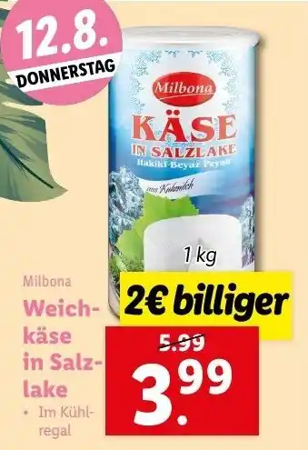 Lidl Weichkäse In Salz-Lake 1 kg Angebot