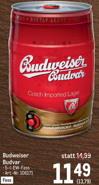 Metro Budweiser Budvar Angebot