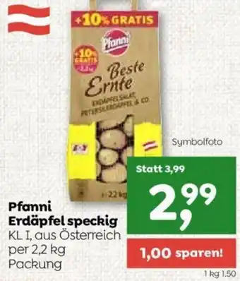 ADEG Pfanni Erdäpfel speckig KL I, aus Österreich per 2,2 kg Packung Angebot