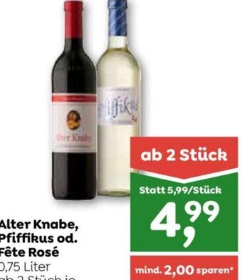 ADEG Alter Knabe, Pfiffikus od. Fête Rosé 0,75 Liter ab 2 Stück je Angebot