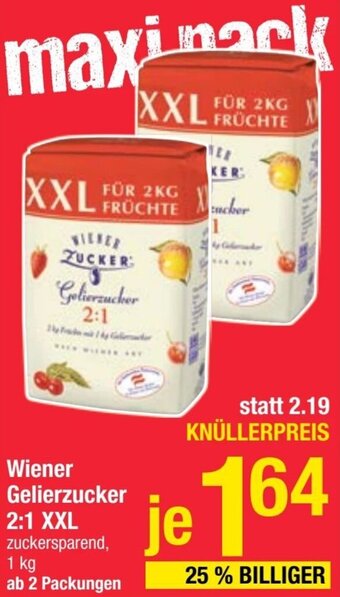 Maximarkt Wiener Gelierzucker 2:1 XXL zuckersparend, 1 kg Angebot