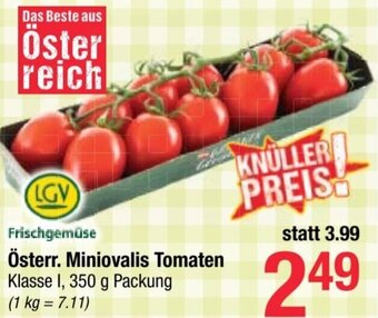 Maximarkt Österr. Miniovalis Tomaten Klasse I, 350 g Packung Angebot