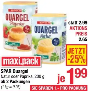 Maximarkt SPAR Quargel Natur oder Paprika, 200 g ab 2 Packungen Angebot