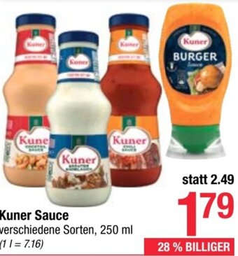 Maximarkt Kuner Sauce verschiedene Sorten, 250 ml Angebot