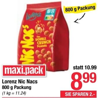 Maximarkt Lorenz Nic Nacs 800 g Packung Angebot