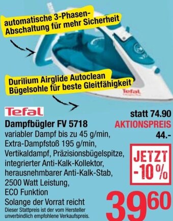 Maximarkt Tefal Dampfbügler FV 5718 Angebot