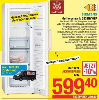 Maximarkt SIEMENS Gefrierschrank GS33NVWEP Angebot