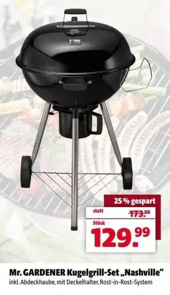 Der Grissemann Mr. GARDENER Kugelgrill-Set,,Nashville" inkl. Abdeckhaube, mit Deckelhalter, Rost-in-Rost-System Angebot