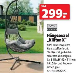 Der Grissemann Hängesessel ,,Klifton X" Angebot