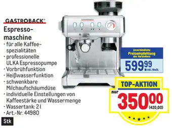 Metro Gastroback Espresso Maschine Angebot