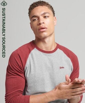 Superdry Organic cotton essential long sleeved baseball top Angebot