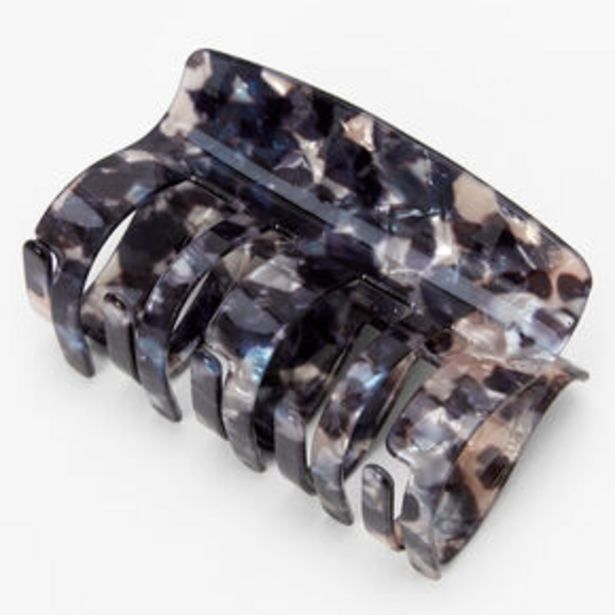 Claire's Medium thick marble hair claw - black Angebot