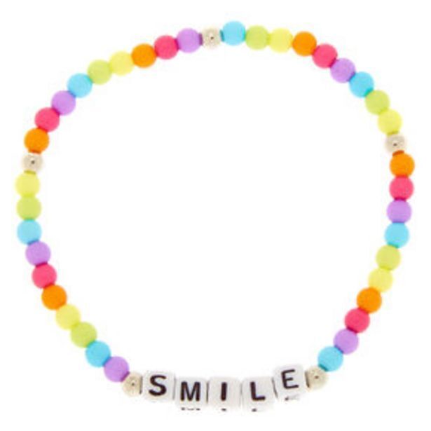 Claire's Rainbow smile beaded stretch bracelet Angebot