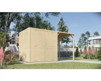 Hornbach Gartenhaus bertilo cubico 3 plus fineline 373 x 202 cm natur Angebot
