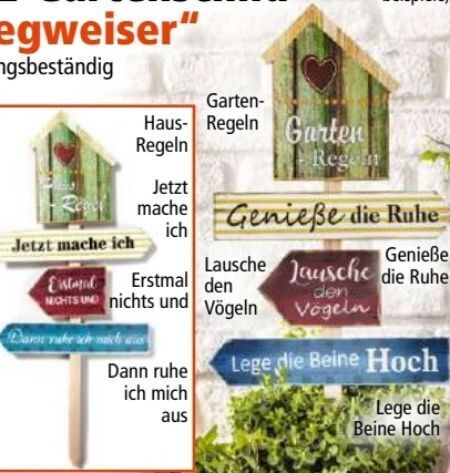 Norma Holz-gartenschild wegweiser Angebot