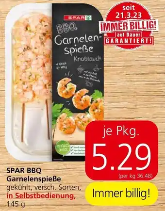 Spar SPAR BBQ. Garnelen-spieße 145 g Angebot