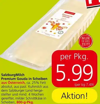Spar SalzburgMilch Premium Gouda in Scheiben 800-g-Pkg. Angebot