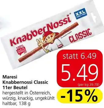 Spar Maresi Knabbernossi Classic 11er Beutel hergestellt in Österreich, würzig, knackig, ungekühlt haltbar, 138 g Angebot